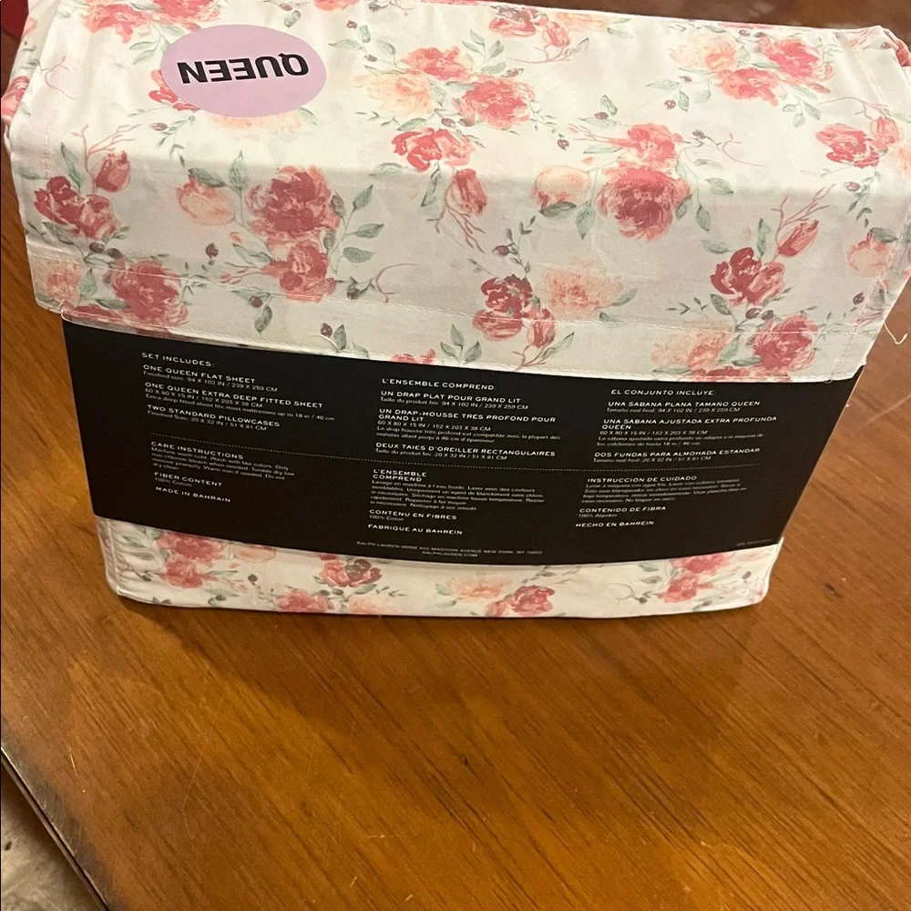 Ralph Lauren Floral Queen Sheet Set with Standard Pillowcases